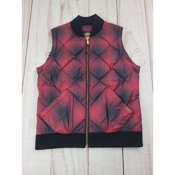 Eddie Bauer Jackets & Blazers - Eddie Bauer Women’s 1936 Skyliner Down Goose Vest Black/Red Plaid Quilted Size L